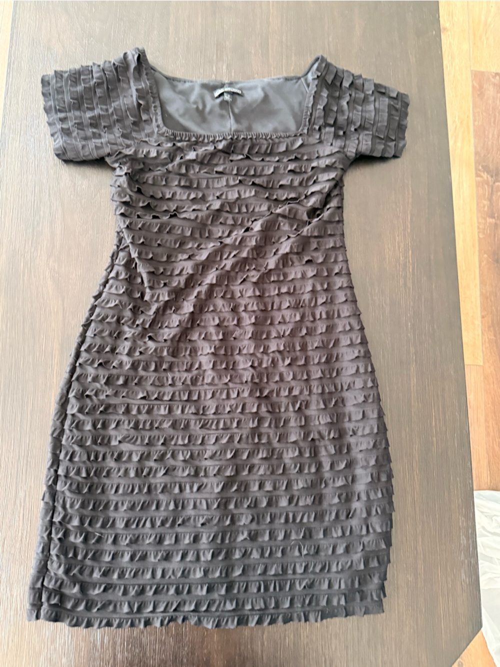 Women’s Black Ruffle Texture Dress